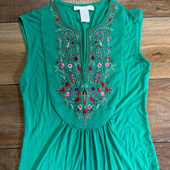 Design History Embroidered Sleeveless Shirt Size Small - Picture 4 of 11